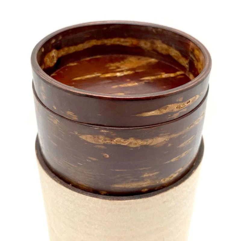 Fujiki Denshiro: Obizutsu Tea Canister - Silky Oak 帯筒茶筒シルキーオーク - Image 3