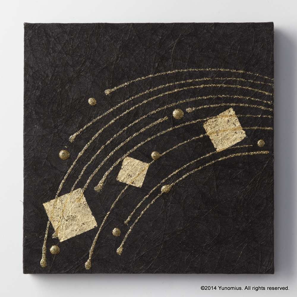 Hana & Haku: Decorative Washi Paper Panel (Black #2)