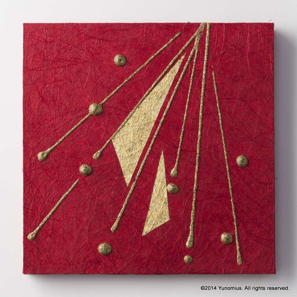Hana & Haku: Decorative Washi Paper Panel (Red #1)