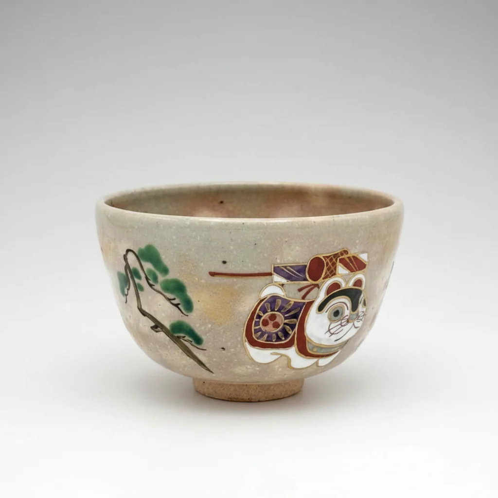 Nagomi: Kyo-yaki Matcha Bowl (京焼抹茶碗 Dog / 犬)