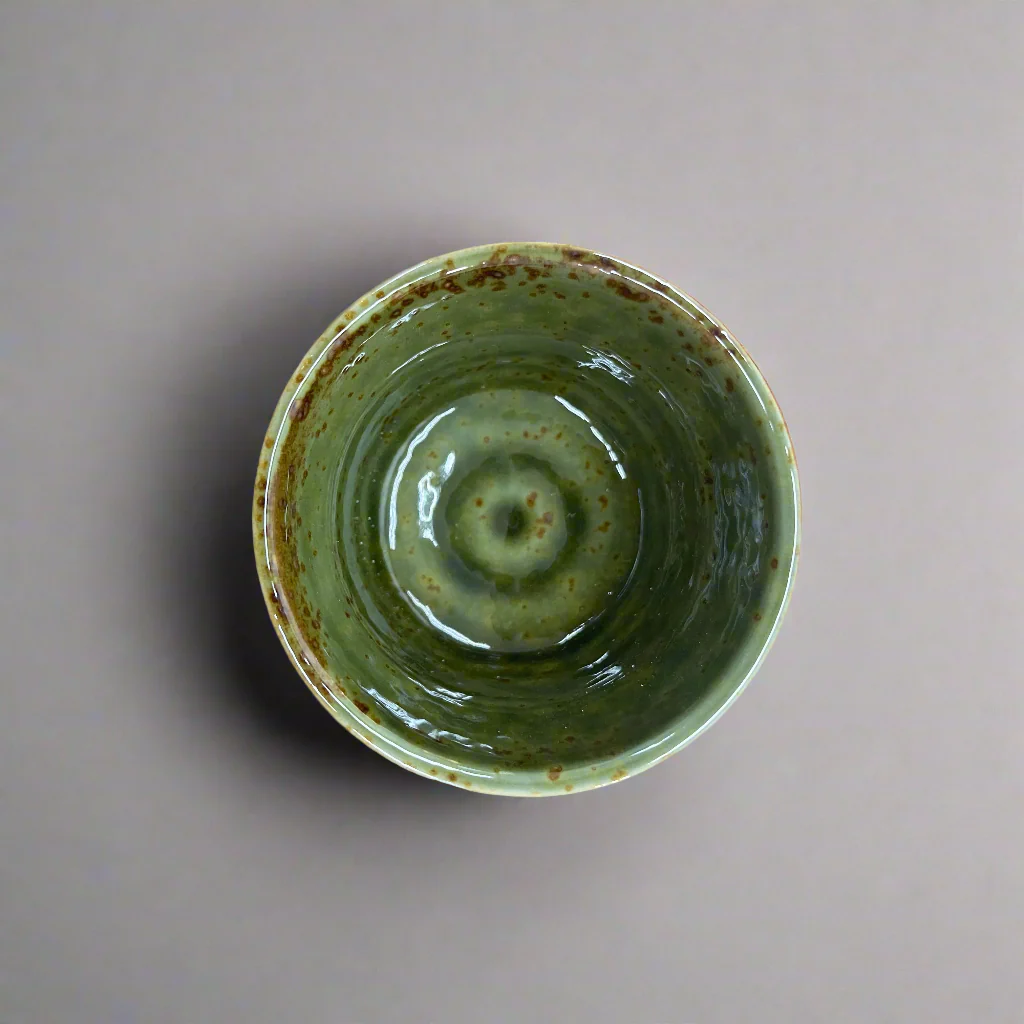Seiangama: Carved Design Mino-yaki Guinomi Cup 5 Piece Set with Wooden Box 削ぎ五様ぐい呑揃 - Image 20