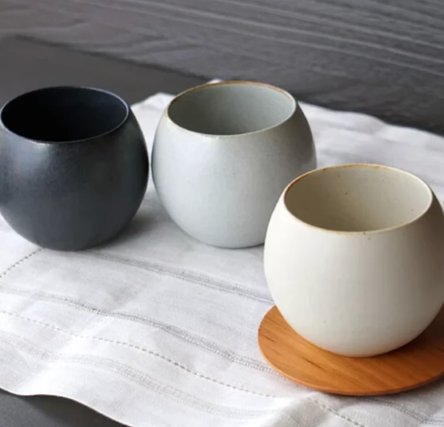 SHIKIKA - Korokoro Round Yunomi Cup (Gray) - Image 4