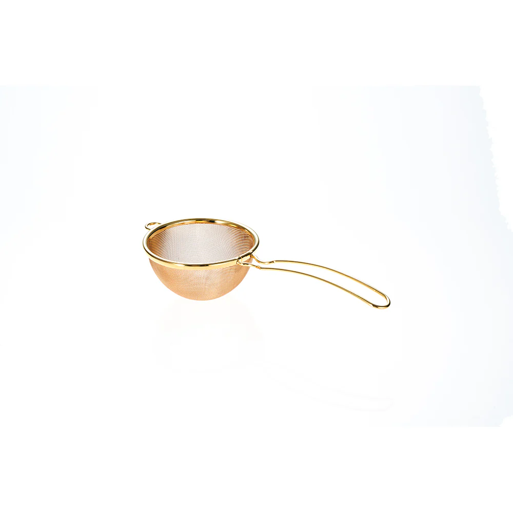 Three Snow: Stainless Steel Tea Strainer (Gold) 共柄茶こし